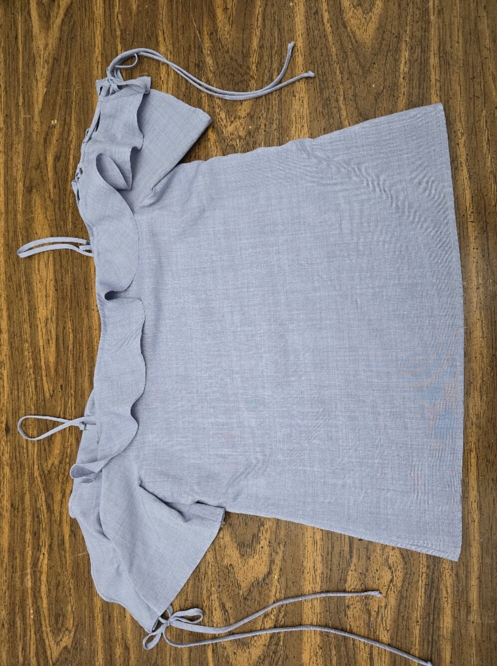 Women’s Light Blue Ruffle Off-Shoulder Top - Picture 5 of 7
